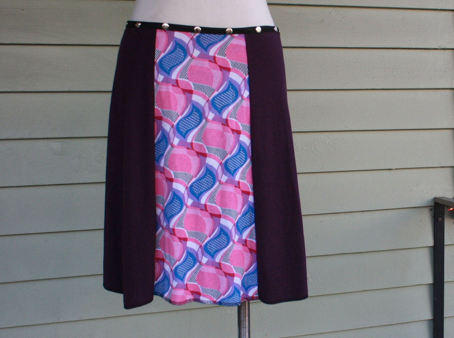 Snap Around Skirt  "Purple Panel"