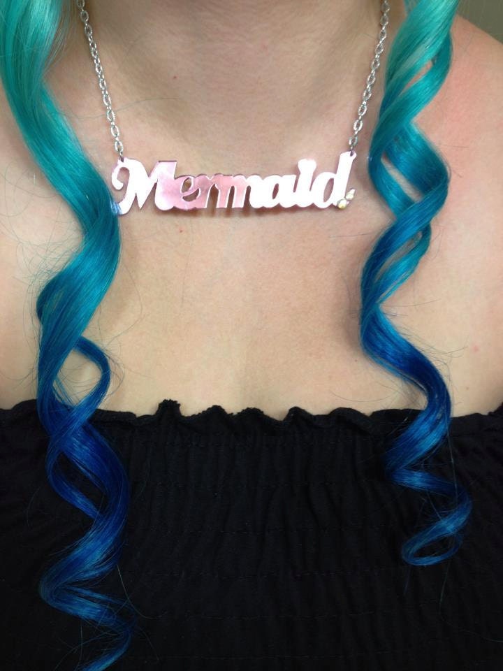 Frosted Acrylic Mermaid Necklace in Lilac or Seafoam