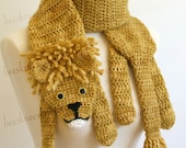 Digital PDF Crochet Pattern for Lion Scarf - DIY Fashion Tutorial - Instant Download