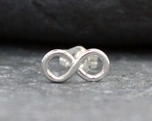 INFINITY cartilage stud, earring, piercing, nose, sterling, silver, Post, 925, Modern, Tiny
