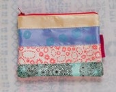 Luxe Ribbon Striped Zipper Pouch
