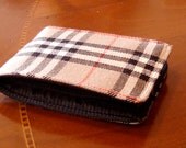 Tartan plaid men's wallet  - 7 pocket bifold - merino wool billfold  - slim wallet- Italiacraft