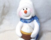 Cupcake Love snowman ornament
