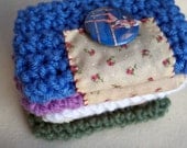 Pinup Series 002 - crocheted Blue Gadget Case - Lingerie Vixen