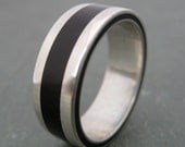 Lados Coyol Wood Ring - ecofriendly wedding ring made with coyol seed ring and recycled sterling silver