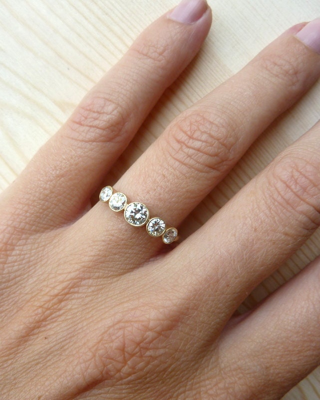 5 Stone Bezel Set Diamond Band