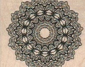 Rubber stamp medium  Doily wood Mounted  scrapbooking supplies number 18846