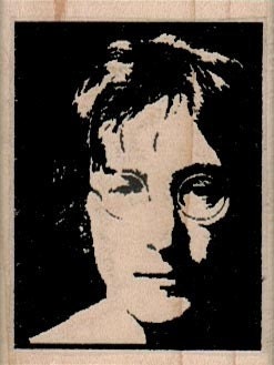 Man With Glasses John Lennon unmounted rubber stamp Stamp   Rubber Stamp  12098
