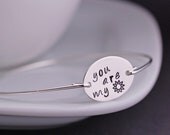 You are my Sunshine Bracelet, Sterling Silver Bangle Bracelet, Jewelry Gift, Sunshine Jewelry