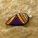 Dichroic Fused Glass Hand Etched  Pendant, Fused GlassTeardrop Pendant,    - Plum Chevron