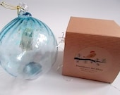 Hand Blown Art Glass Christmas Ball Suncatcher Ornament by Rebecca Zhukov