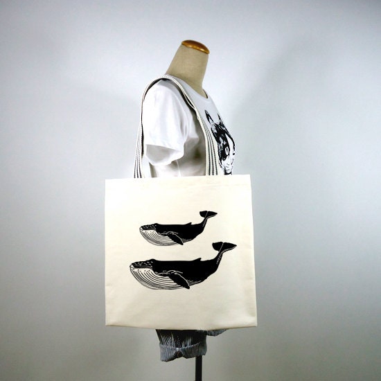 Whales Canvas Tote Bag