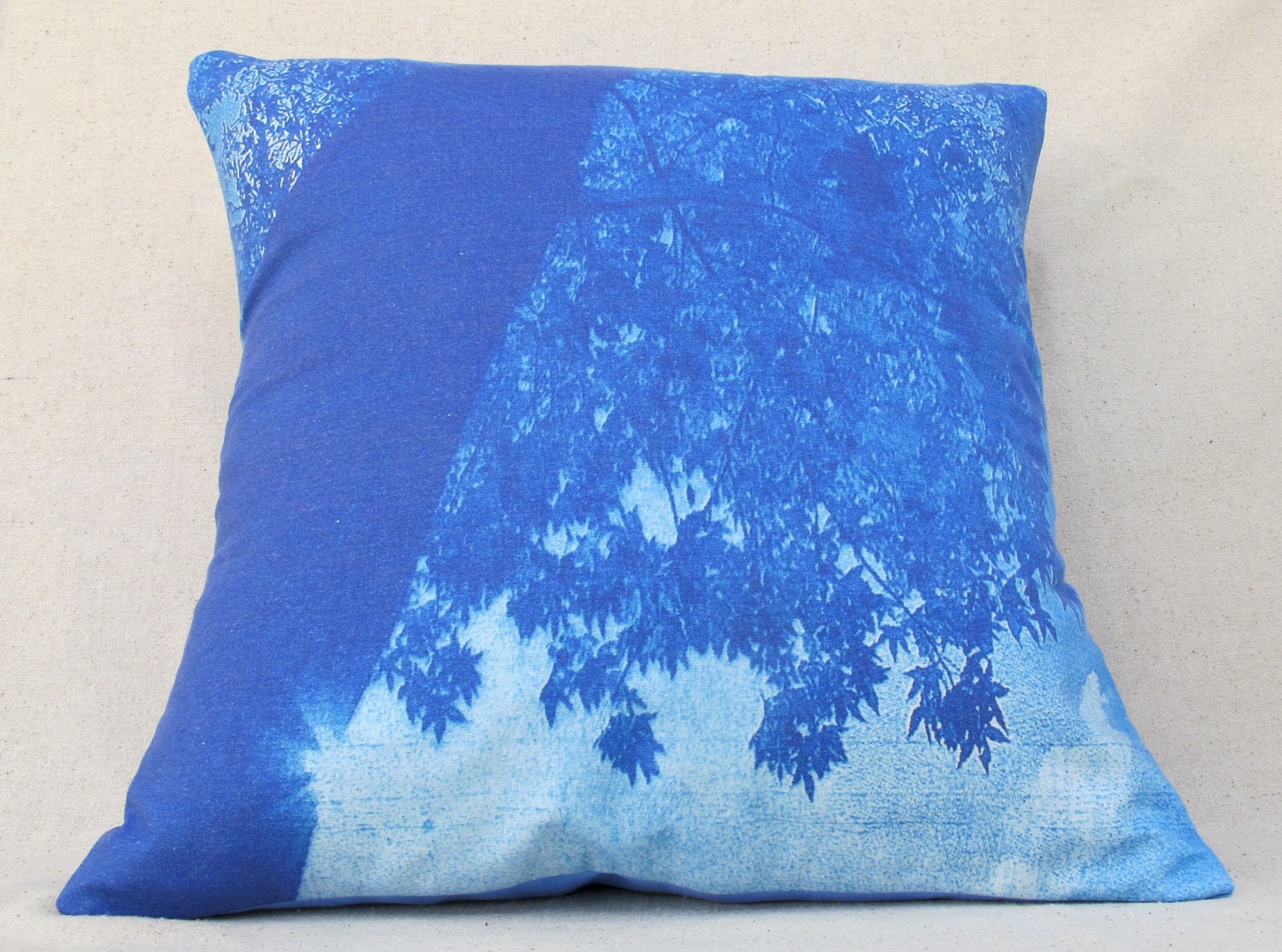 sunprint pillow -- looking up