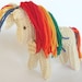 Rainbow Unicorn, Earth Pony, Waldorf Toy, Stuffed Animal Horse, Eco Kids Toy, HandKnit, All Natural Childrens Toy