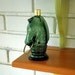 Vintage Avon Horse Head Trojan Horse Knight Chess Piece  Green Glass Cologne Bottle / Decanter with Lid