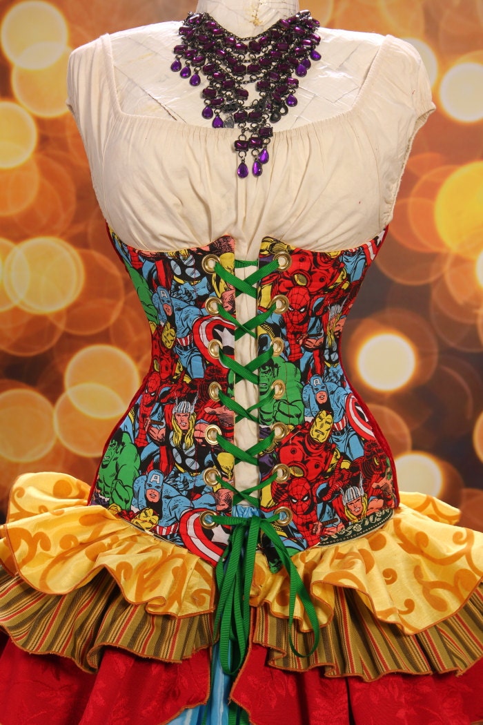 Waist 26 to 28 Avengers Comic-Con Corset