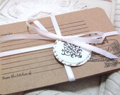 Wedding Handmade Recipe Card Set. Kraft Paper. Set of 6. Vintage Wedding Images. Wedding Cake...