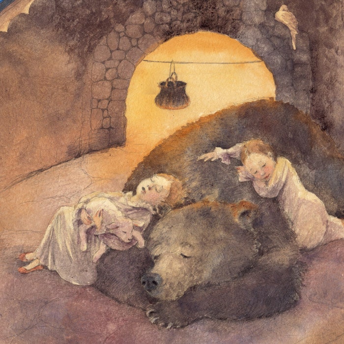 Sleeping Bear watercolour original children book illustration