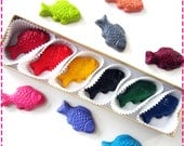 Kids' FISH CRAYONS - Coloring Party Favors - Set of Six (6) - Eco-Friendly Toys in Assorted Colors - Free Gift Box