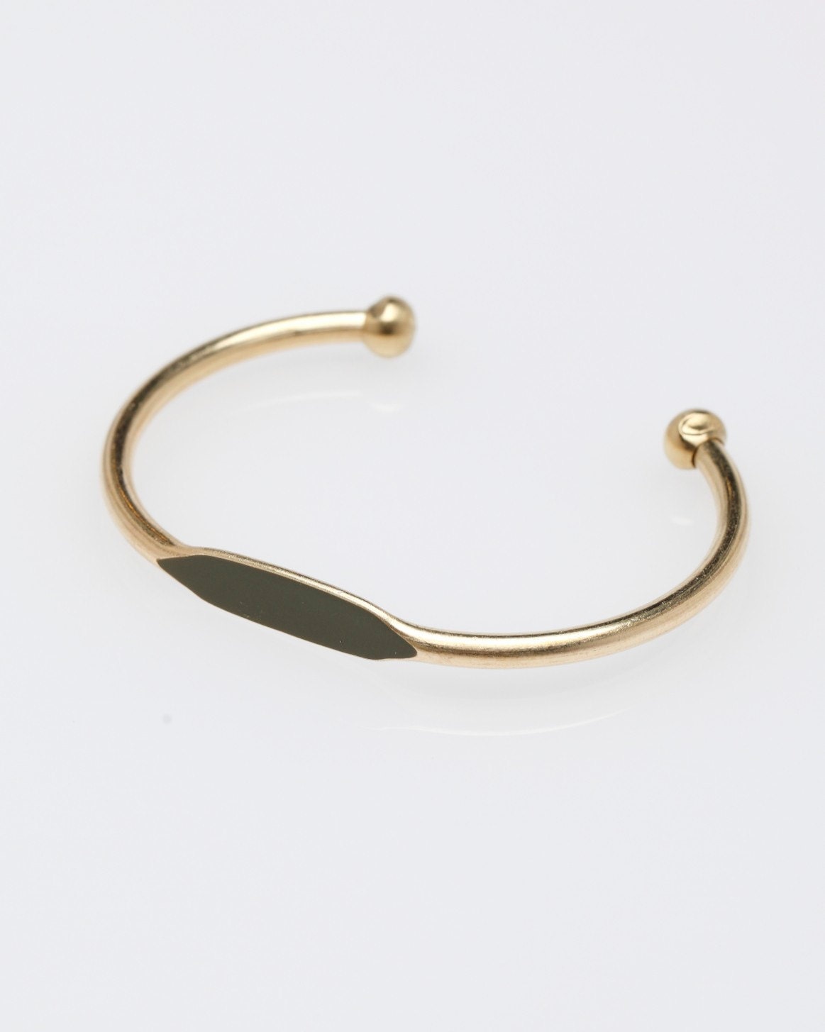 Moss Hand Painted Brass ID Bracelet