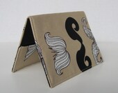 Passport Cover Case Fabric - Mustache - 'where's my stache'