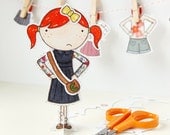 Clara Paper Doll, Dress-up Doll - The Signature Outfits - Postcard Paper Toy