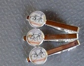 Bicycle Tie Bar  Mid Century  Vintage Ad Stamp Bike Cyclist Tie Clip