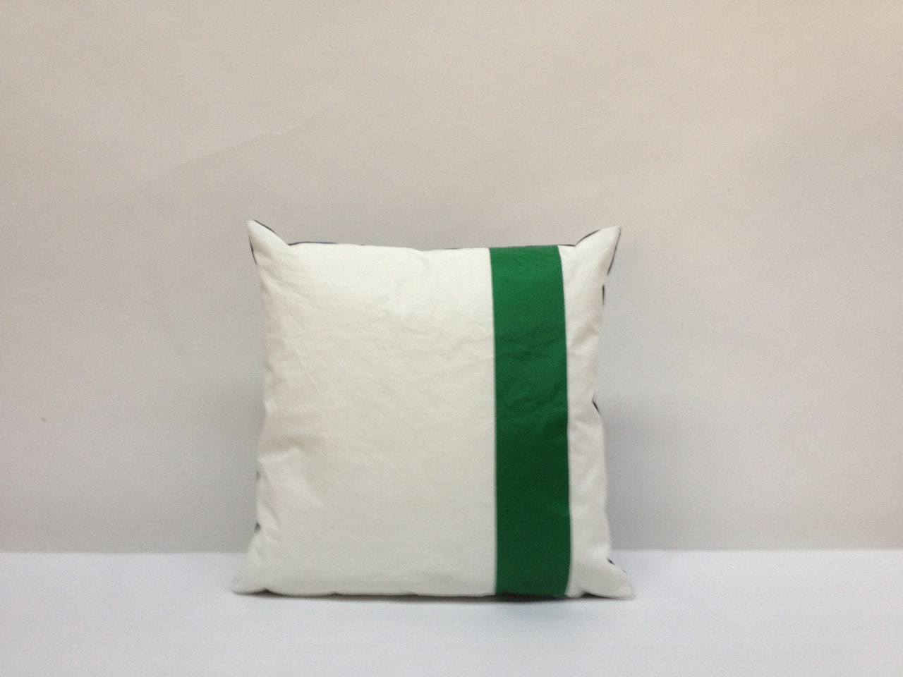 Recycled Sail Nautical Pillow - Green Number One (1)