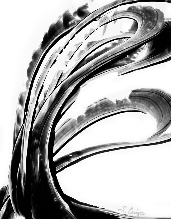 Black and White Painting BW Abstract Art Artwork High Contrast Depth Black Magic 261 Minimalism Minimalist Modern Contemporary Cummings