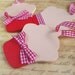 Cupcake Christmas ornaments red gingham set of 3