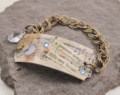 A Joyful Song Fills My Heart - Altered Art Locker Tag Bracelet