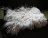 Extra shaggy thick natural white felt pelt wool felt throw