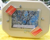 Whimsical Beige and Orange Picture Frame