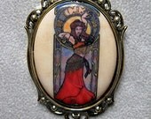 Nouveau Bellydancer art cameo pendant