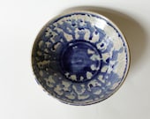 Wheel Thrown Serving Bowl - Handmade Blue and White - MissPottery
