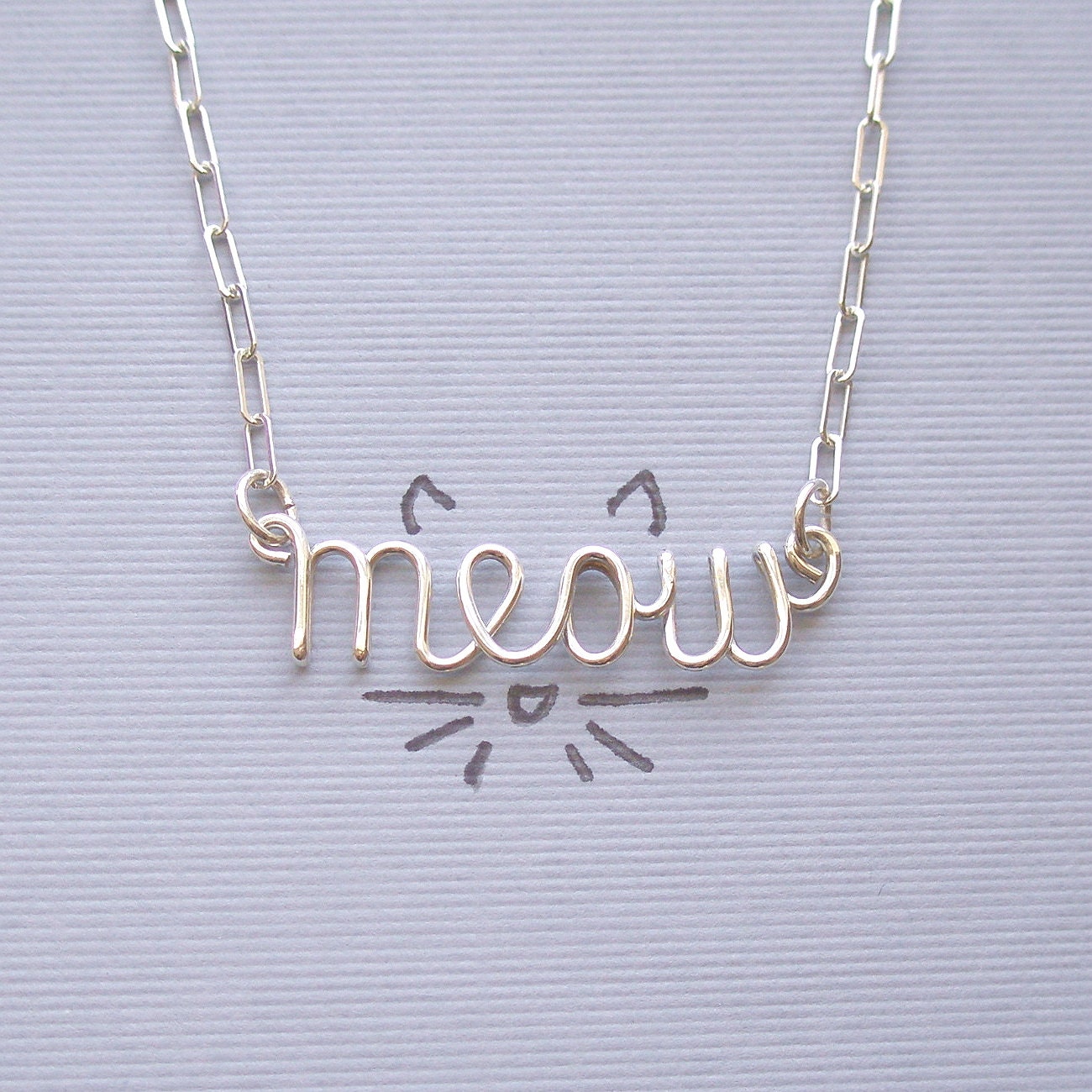 meow necklace - all sterling silver