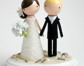 custom wedding cake topper - beach theme