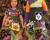 Happy Not So Scary Halloween Applique Skirt Top Custom Boutique