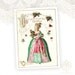 Marie Antoinette, Christmas Card, Let Them Eat Cake, French, Robin, Holly, Red Berries,Vintage Style, Greeting Card