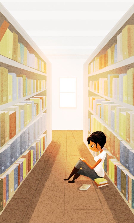 Library Love, Gift for Librarian, Reading, Love to Read, Book Lover, Wall Decor - "Some of my best friends" - Art Print 13x19