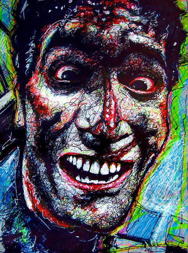 Print 11x14" - Ash Williams - Bruce Campbell Army of Darkness Evil Dead Horror Dark Art Blood Comedy Necronomicon Spooky Cult Pop