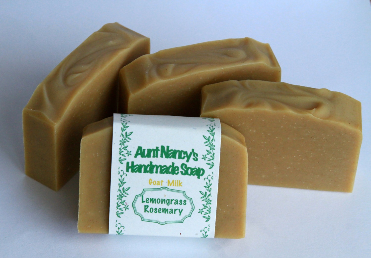 Lemongrass Rosemary Goat Milk Soap with Rhassoul Clay