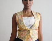 Vintage Banana Republic 80s Cotton Floral Vest