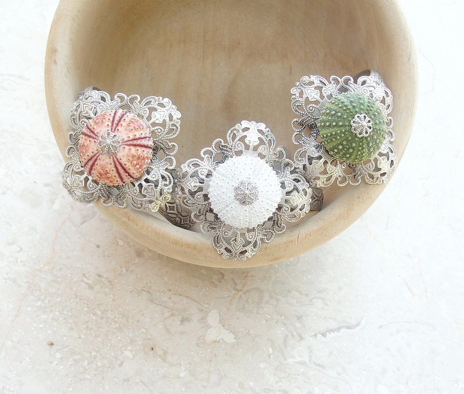 Sea Urchin Cuff - Pick Your Color - Pink Green White