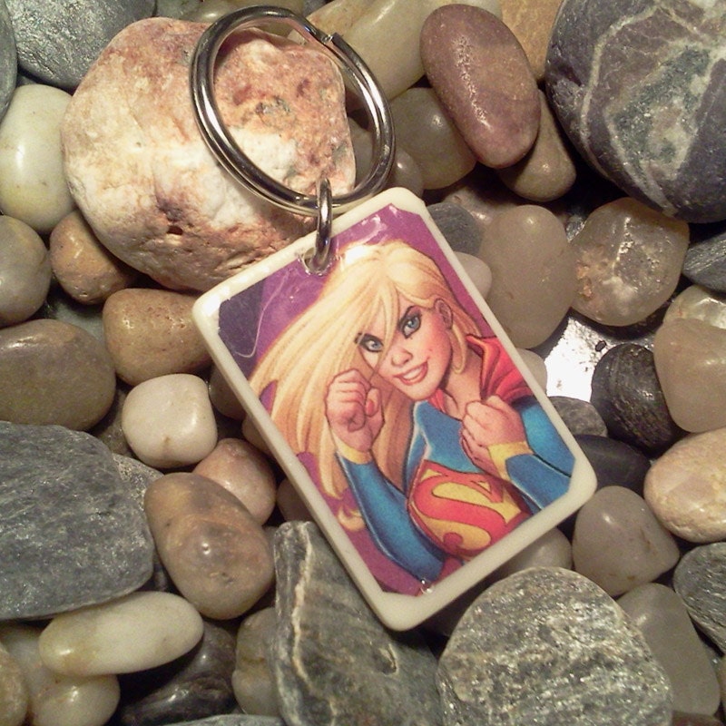 Supergirl Recycled Keychain or Pendant