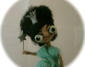 the Queen Needle felted trick or treater ooak art doll
