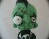 Zombie Dude  Needle felted trick or treater ooak art doll