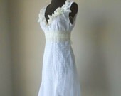 Boho Wedding Dress Shabby Garden Tattered Short Simple Bridal Gown Woodland Beach Wispy Faerie Modest Bride