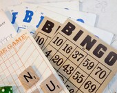 Game Set Vintage Ephemera Collage Collection Bingo And Scrabble Plus