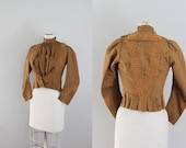 antique victorian autumnal Civil War era soutache embroidered jacket XXS